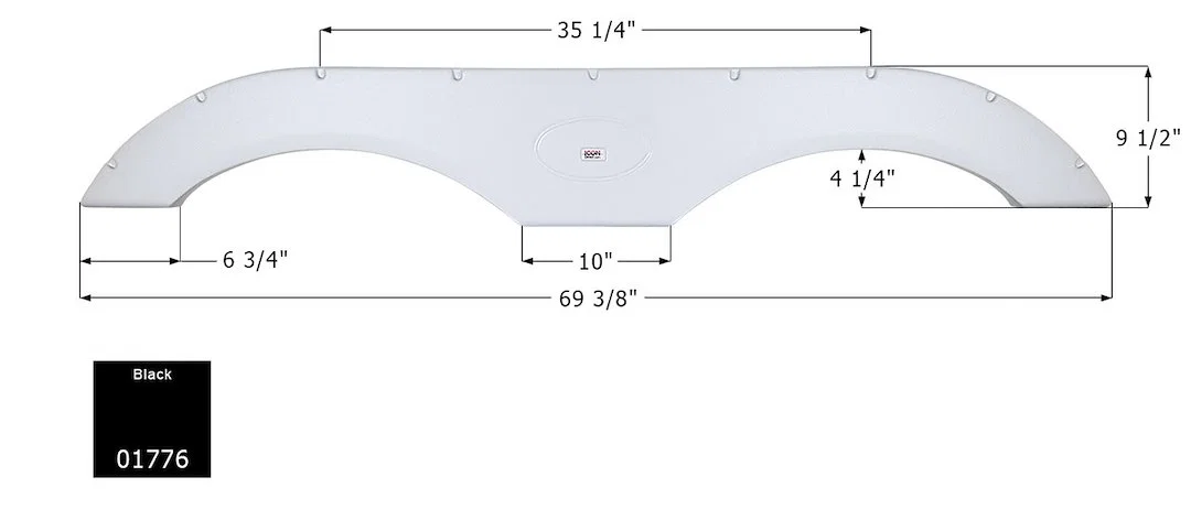 01776 – ICON Fender Skirt, Vehicle Fitment: Various Crossroads/ Dutchmen/ Forest River/ Keystone/ Palomino Models 69-...